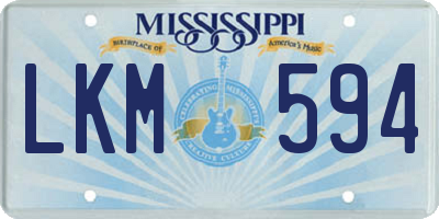 MS license plate LKM594
