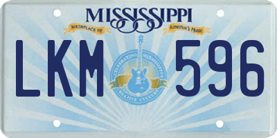 MS license plate LKM596