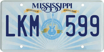MS license plate LKM599