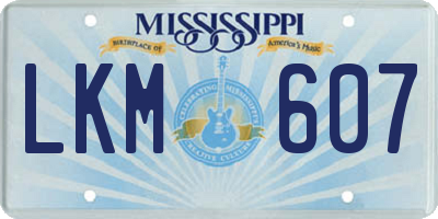 MS license plate LKM607