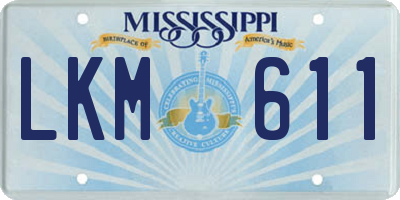 MS license plate LKM611