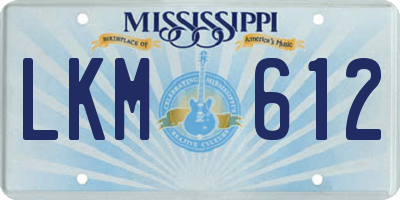 MS license plate LKM612