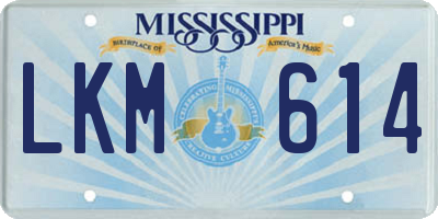 MS license plate LKM614