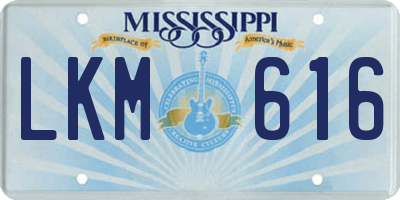 MS license plate LKM616