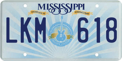 MS license plate LKM618