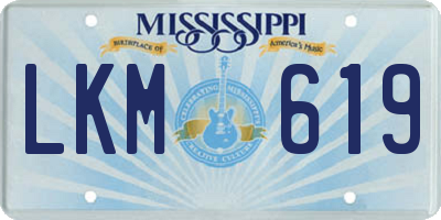 MS license plate LKM619