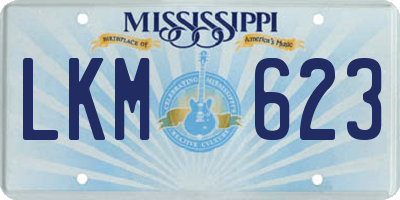 MS license plate LKM623