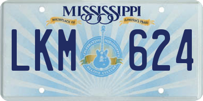 MS license plate LKM624