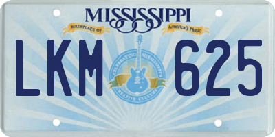 MS license plate LKM625