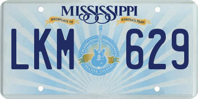 MS license plate LKM629