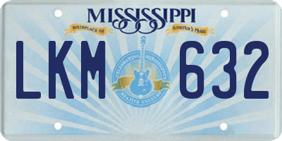 MS license plate LKM632