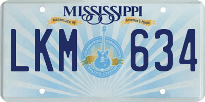 MS license plate LKM634