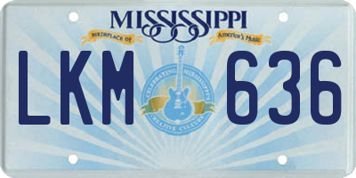MS license plate LKM636