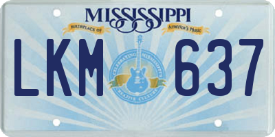 MS license plate LKM637
