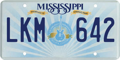 MS license plate LKM642