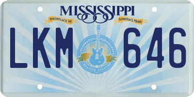 MS license plate LKM646