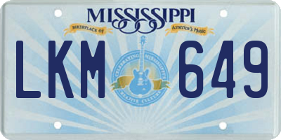 MS license plate LKM649