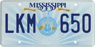 MS license plate LKM650