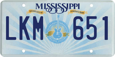 MS license plate LKM651