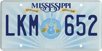 MS license plate LKM652