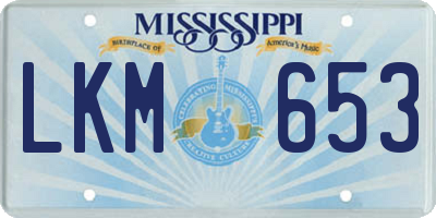 MS license plate LKM653