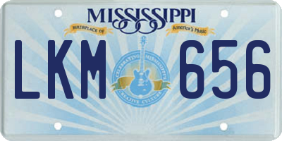MS license plate LKM656