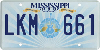MS license plate LKM661
