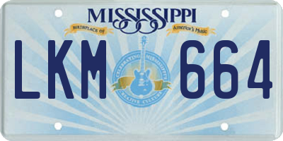 MS license plate LKM664