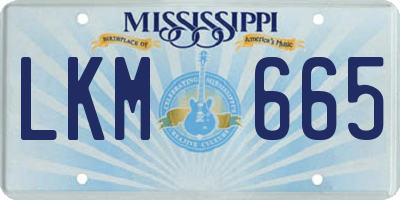 MS license plate LKM665