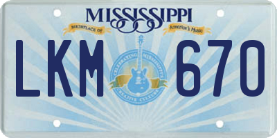 MS license plate LKM670