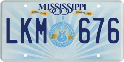 MS license plate LKM676