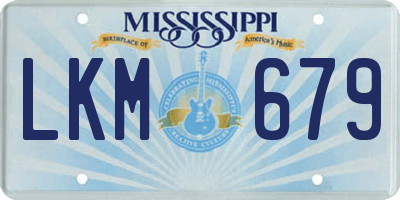 MS license plate LKM679