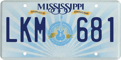 MS license plate LKM681