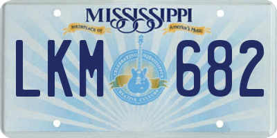 MS license plate LKM682