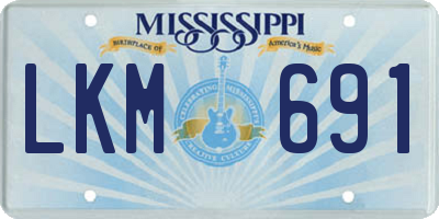 MS license plate LKM691