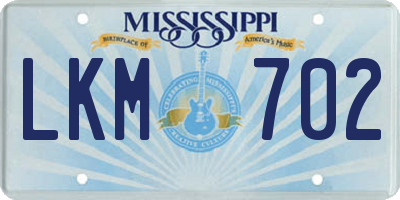 MS license plate LKM702