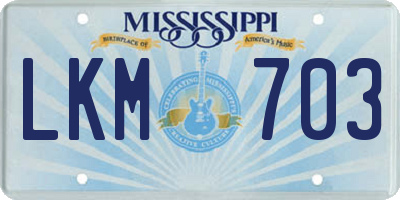 MS license plate LKM703