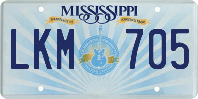 MS license plate LKM705