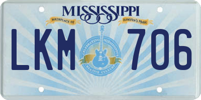 MS license plate LKM706