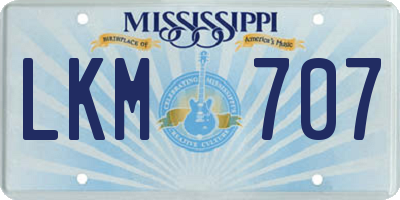MS license plate LKM707