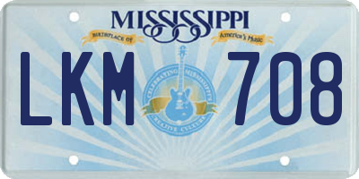 MS license plate LKM708