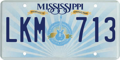 MS license plate LKM713