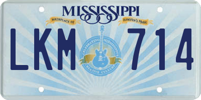 MS license plate LKM714