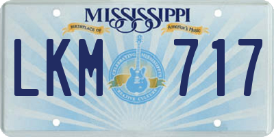 MS license plate LKM717