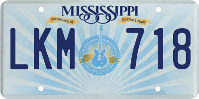 MS license plate LKM718