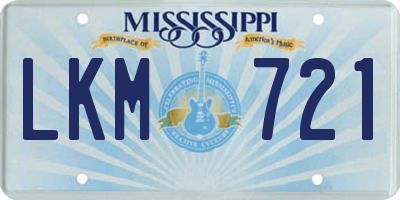 MS license plate LKM721