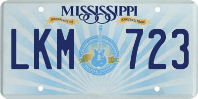 MS license plate LKM723