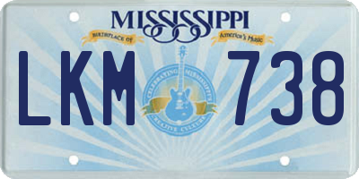 MS license plate LKM738