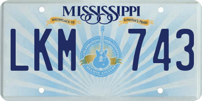 MS license plate LKM743