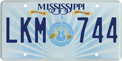 MS license plate LKM744